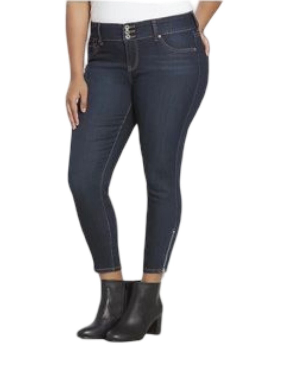 Torrid Plus Skinny Stretch Comfy Zip Ankle Jeans in Dark Indigo Plus Size 26 New
